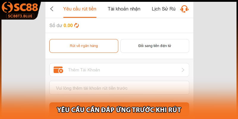 Yêu cầu cần đáp ứng trước khi rút